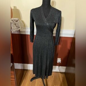 KATE SPADE Dashing Beauty Pleated Skirt Metallic knit Sweater Dress Size XS